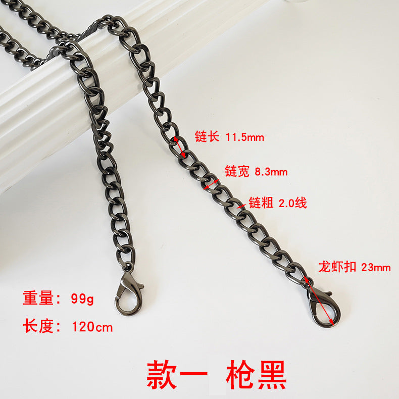 Metal Chain Bag Strap with Woven Shoulder Strap for DIY