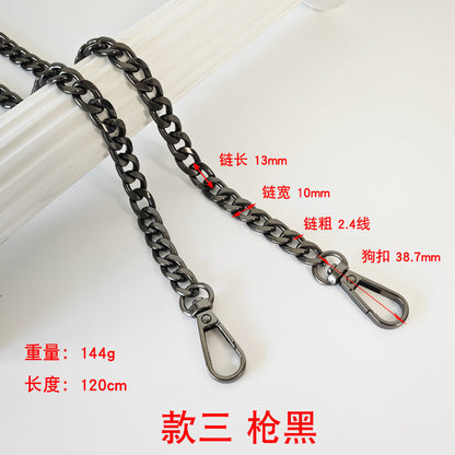 Metal Chain Bag Strap with Woven Shoulder Strap for DIY