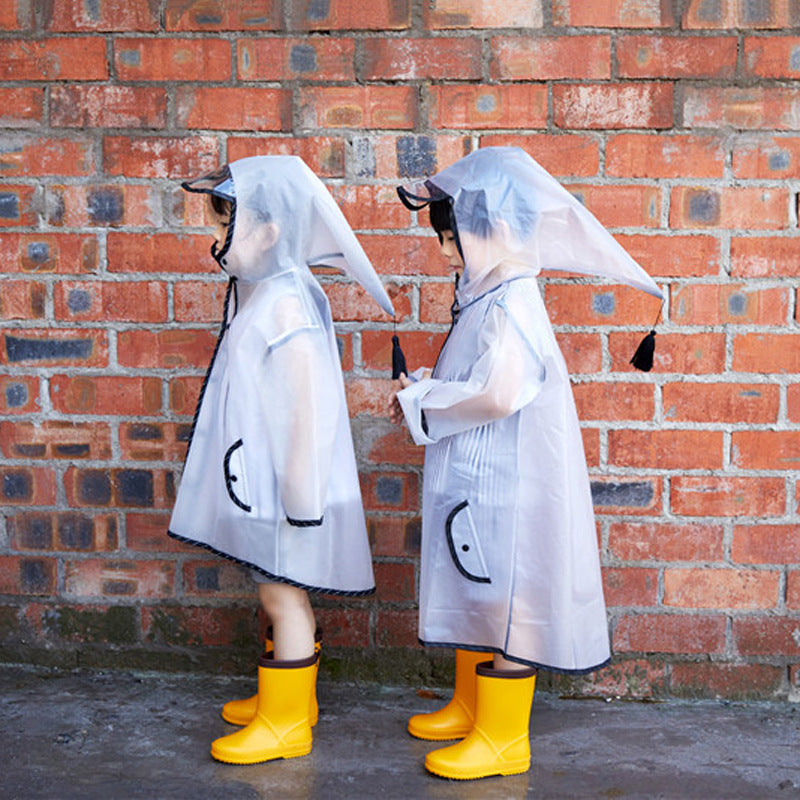 Cute Transparent EVA Waterproof Children's Raincoat with Hat