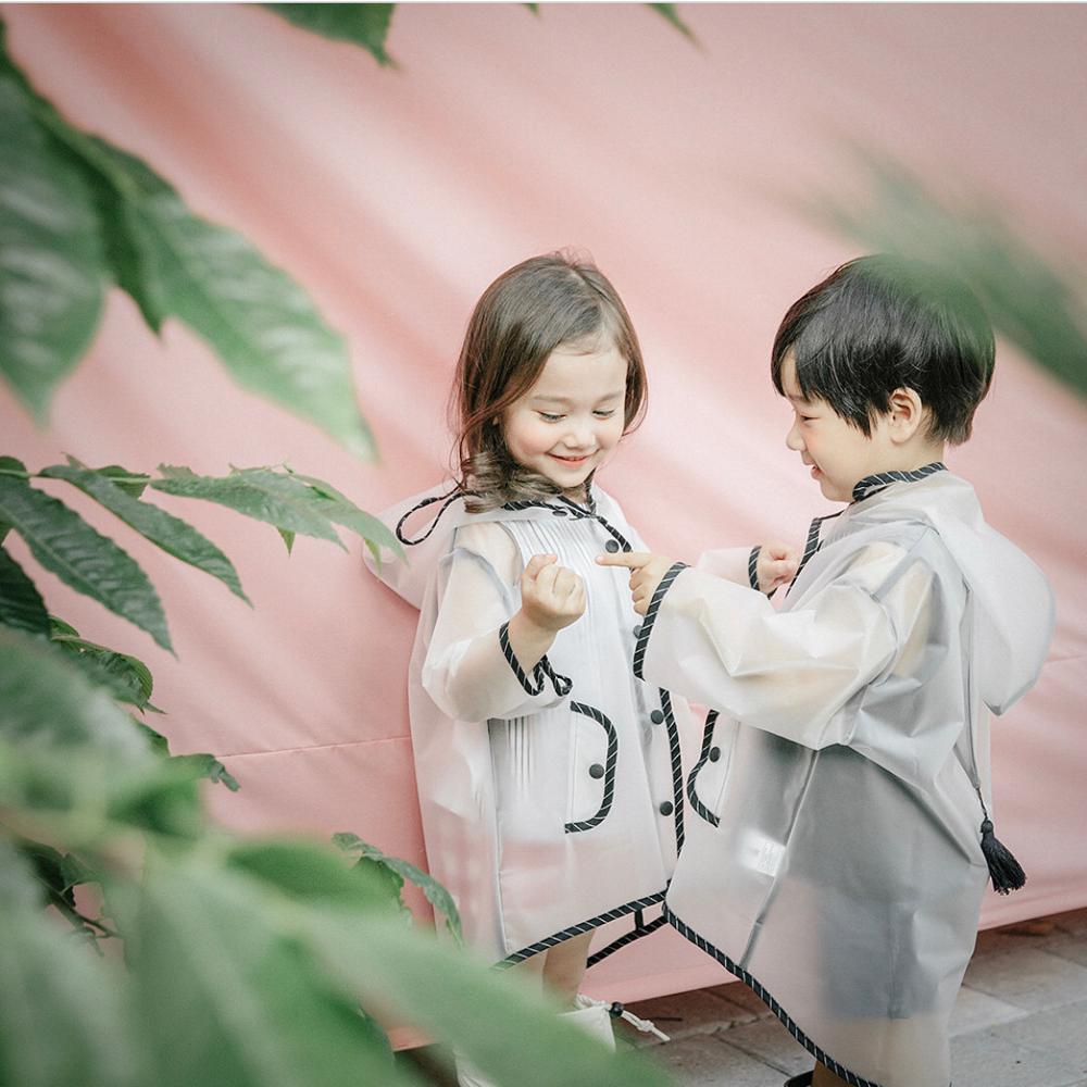 Cute Transparent EVA Waterproof Children's Raincoat with Hat