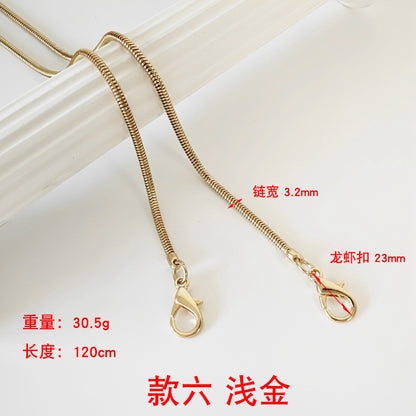 Metal Chain Bag Strap with Woven Shoulder Strap for DIY