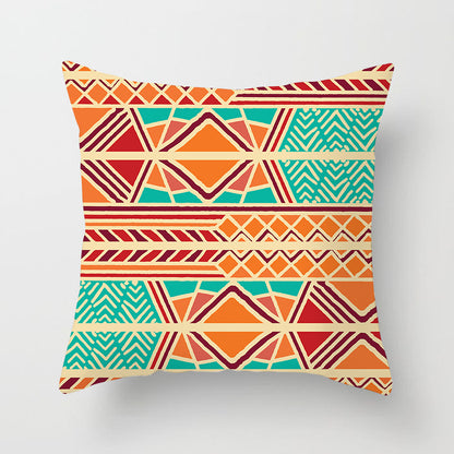 Mandala Print Peach Velvet Pillow Cover for Living Room