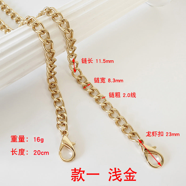 Metal Chain Bag Strap with Woven Shoulder Strap for DIY