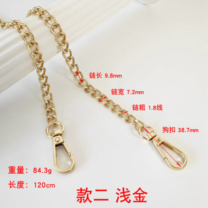 Metal Chain Bag Strap with Woven Shoulder Strap for DIY