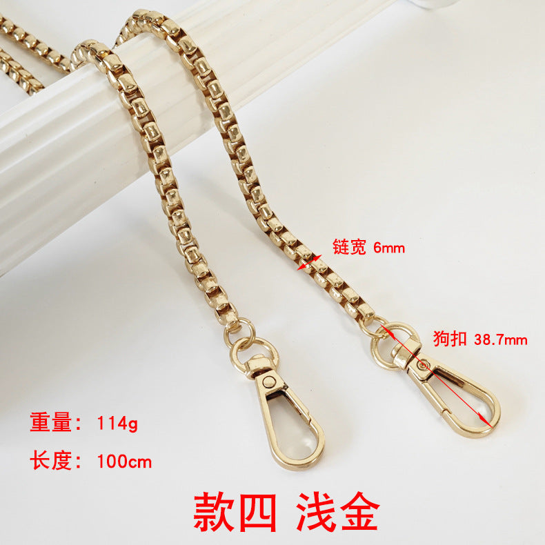 Metal Chain Bag Strap with Woven Shoulder Strap for DIY