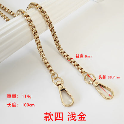 Metal Chain Bag Strap with Woven Shoulder Strap for DIY