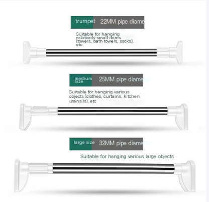 Stainless Steel Adjustable Curtain and Drying Rod