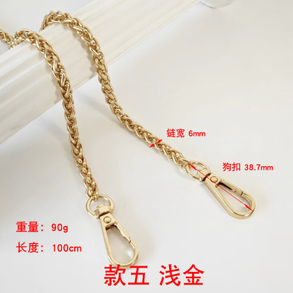 Metal Chain Bag Strap with Woven Shoulder Strap for DIY