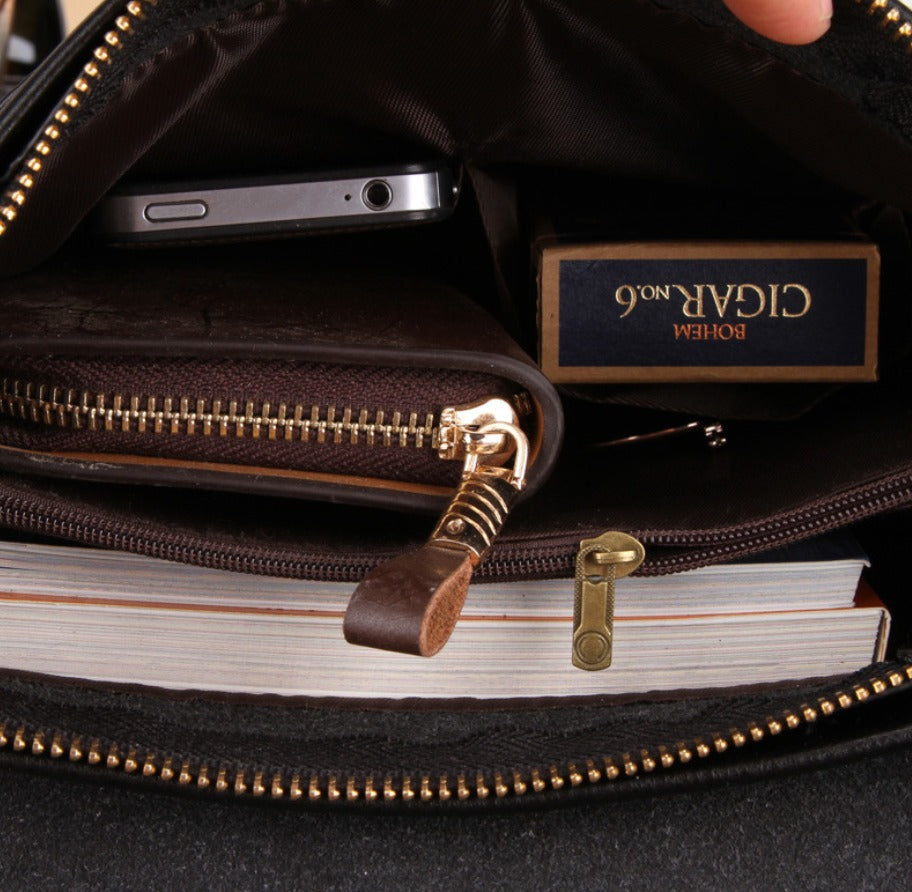 Men's PU Leather Business Shoulder Bag
