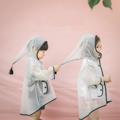 Cute Transparent EVA Waterproof Children's Raincoat with Hat