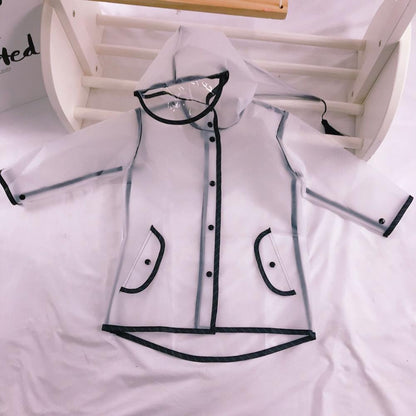 Cute Transparent EVA Waterproof Children's Raincoat with Hat