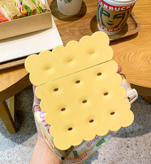 Girl Heart Square Biscuit with Portable Straw Cup