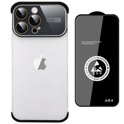 aidvaia Frameless Phone Case Compatible with iPhone 13 Pro Case Acrylic Large Window Camera Lens ProtectorTPU Silicone Minimalist Protective Case Black.