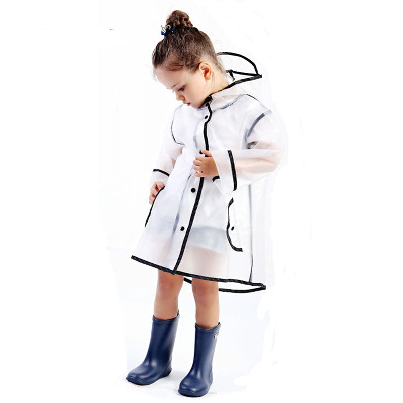 Cute Transparent EVA Waterproof Children's Raincoat with Hat