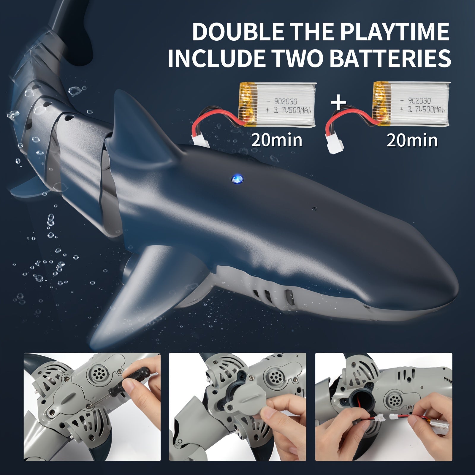 Remote Control Shark Toy – Water Spray & Lights - Urbizia