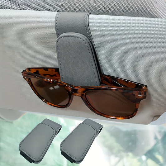Magnetic Eyeglasses Hanger – PU Leather Car Sun Visor Clip - Urbizia