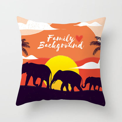 Mandala Print Peach Velvet Pillow Cover for Living Room