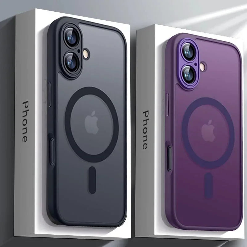 iPhone Magnetic Armor Case – Shockproof Matte Translucent
