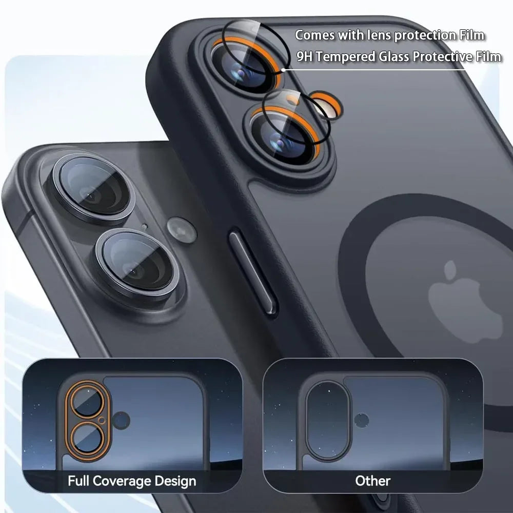 iPhone Magnetic Armor Case – Shockproof Matte Translucent