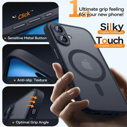iPhone Magnetic Armor Case – Shockproof Matte Translucent