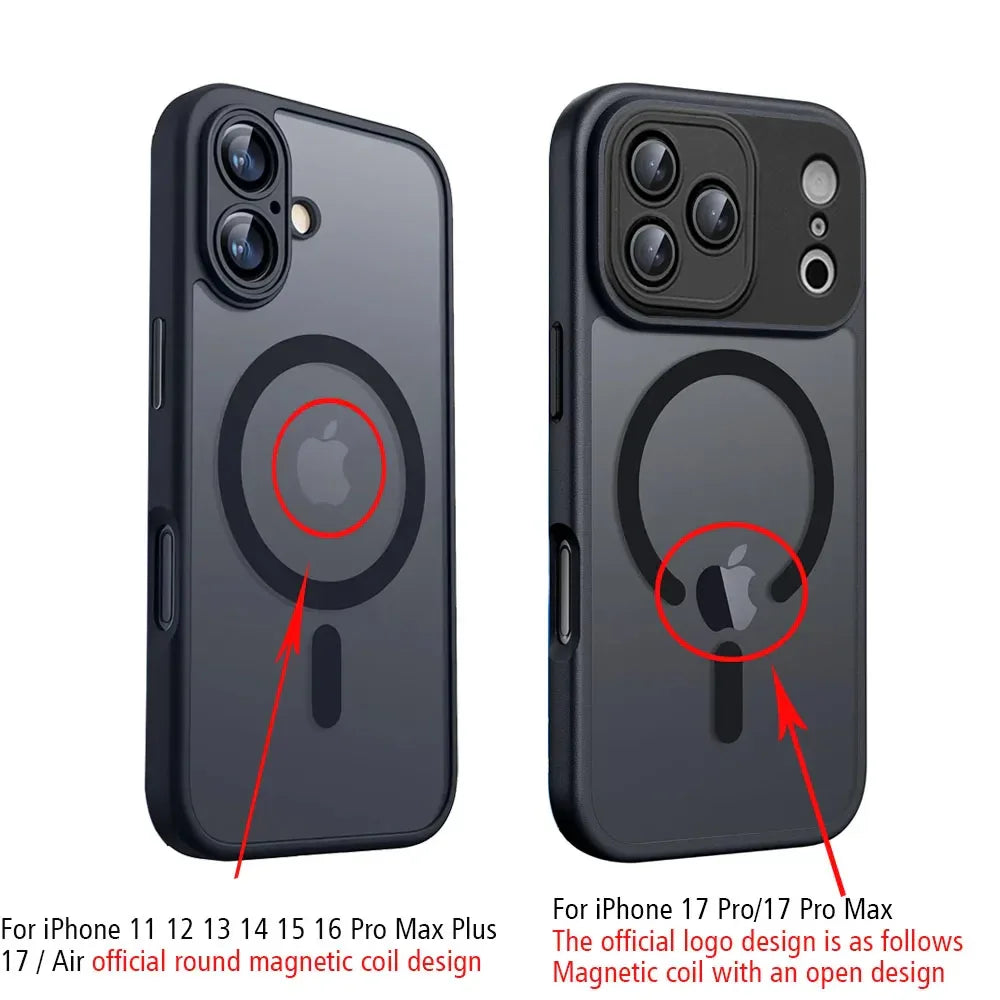 iPhone Magnetic Armor Case – Shockproof Matte Translucent