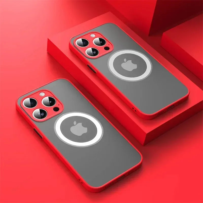 iPhone Shockproof Matte Armor Case – MagSafe Wireless Cover