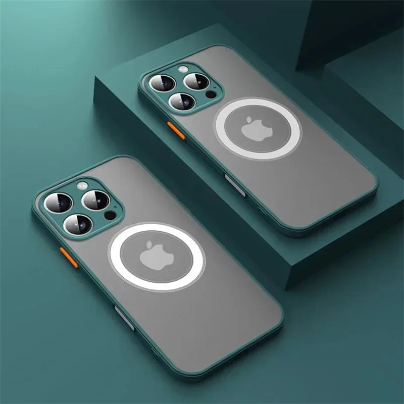 iPhone Shockproof Matte Armor Case – MagSafe Wireless Cover