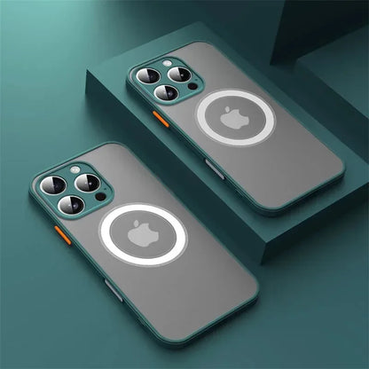 iPhone Shockproof Matte Armor Case – MagSafe Wireless Cover