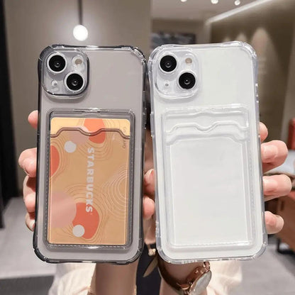 iPhone Transparent Card Bag Holder – Shockproof Case