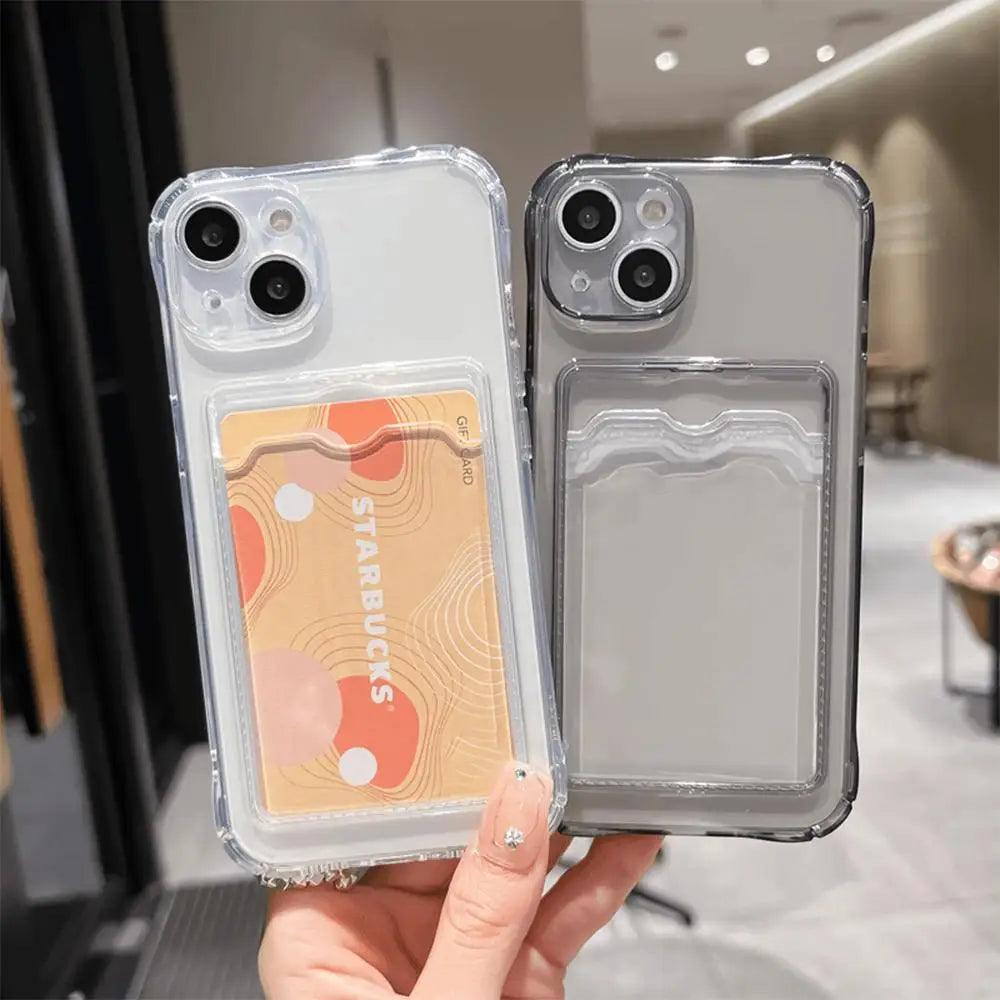 iPhone Transparent Card Bag Holder – Shockproof Case