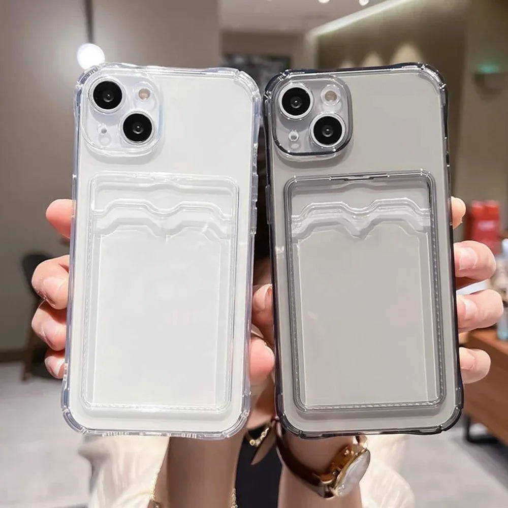iPhone Transparent Card Bag Holder – Shockproof Case
