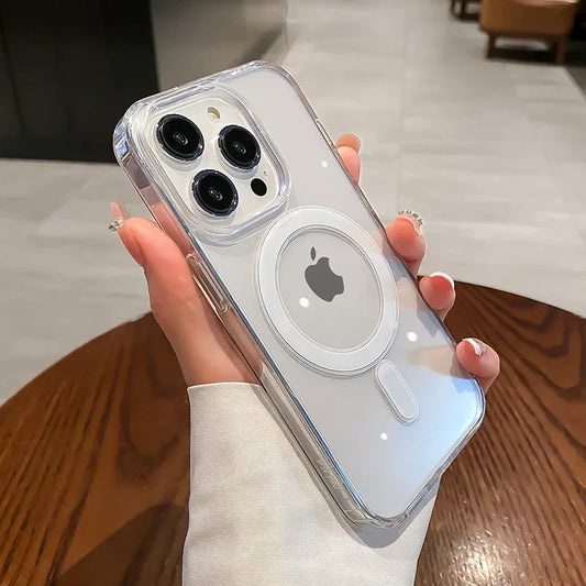 iPhone Transparent MagSafe Case – Shockproof Cover
