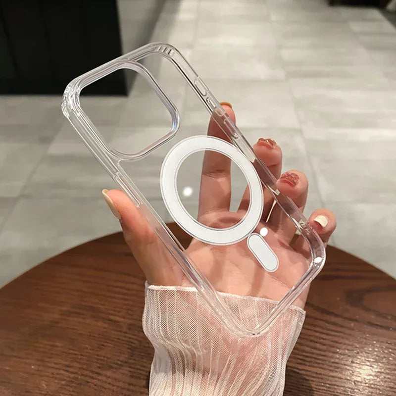 iPhone Transparent MagSafe Case – Shockproof Cover