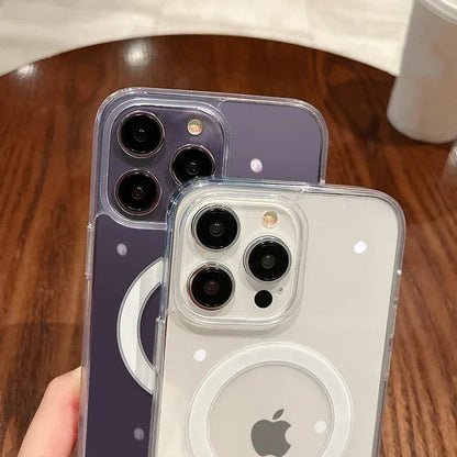 iPhone Transparent MagSafe Case – Shockproof Cover