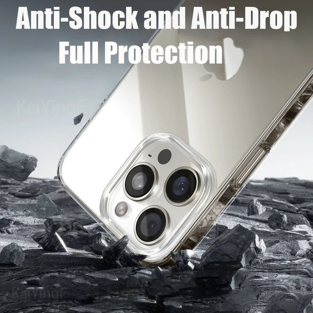 iPhone Transparent TPU Case – Shockproof Full Coverage