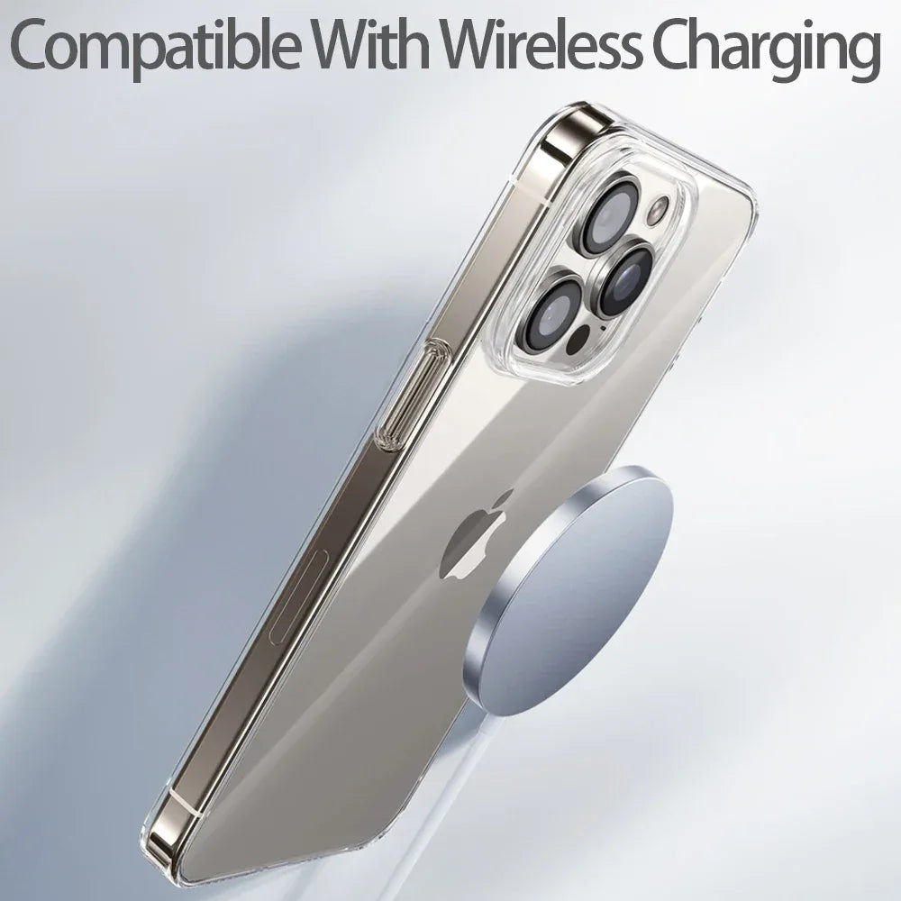 iPhone Transparent TPU Case – Shockproof Full Coverage