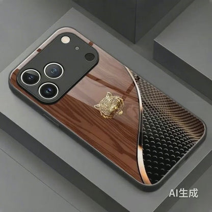 iPhone Tiger Wood Grain Glass Case – Full Coverage